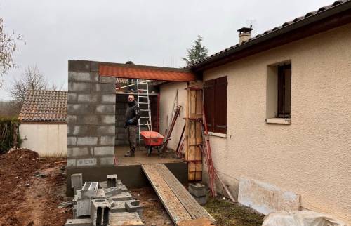 La future cuisine vue baie vitrée