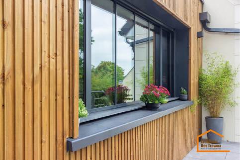 Extension avec bardage bois et toit en zinc (Brunoy 91800)