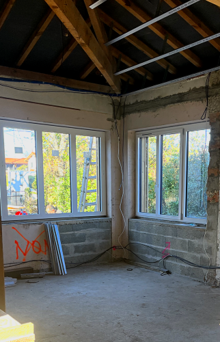 salon en travaux