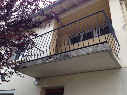 Balcon avant travaux d'extension