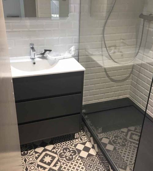 Nouvelle douche et carrelage