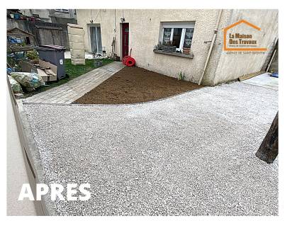 Création d'une cour gravillonnée
