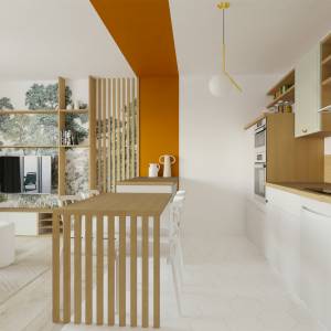 plan 3D appartement T2 à louer Martigues