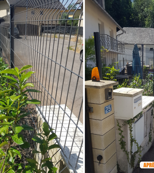 évacuation haie benne, clôture sans entretien, artisan clôture Savoie, La Maison des Travaux Moûtiers, aménagement extérieur maison, prix clôture jardin