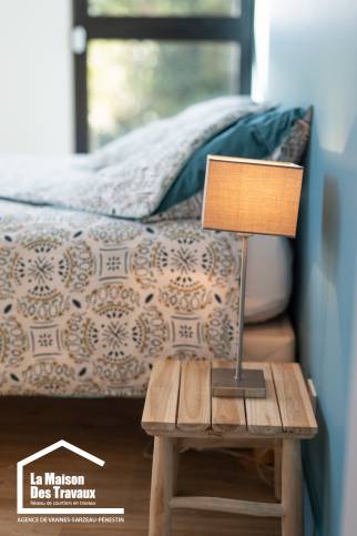 Mur bleu décoration chambre combles