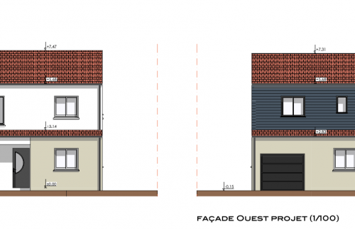 Plans - Surélévation en ossature bois de 18 m² à Vertou