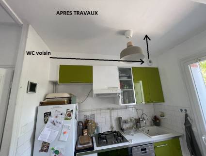 WMC dans la cuisine après travaux (Montgeron 91230)