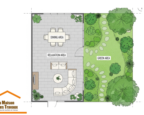 PLAN d'un jardin de 70 m2