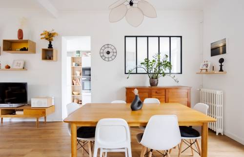 Coin Salon cuisine et verrière d'atelier