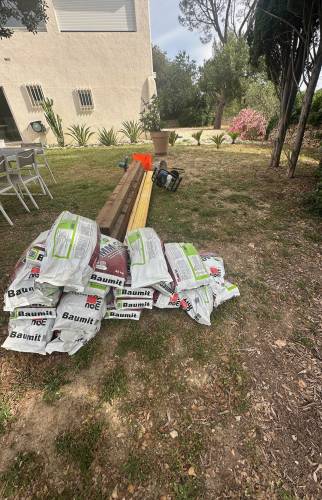 Préparation de plots béton