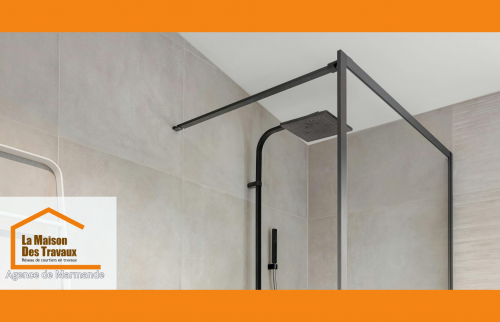 Douche à l’italienne moderne installée à Casteljaloux par Sandrine Ferin, La Maison Des Travaux Marmande.