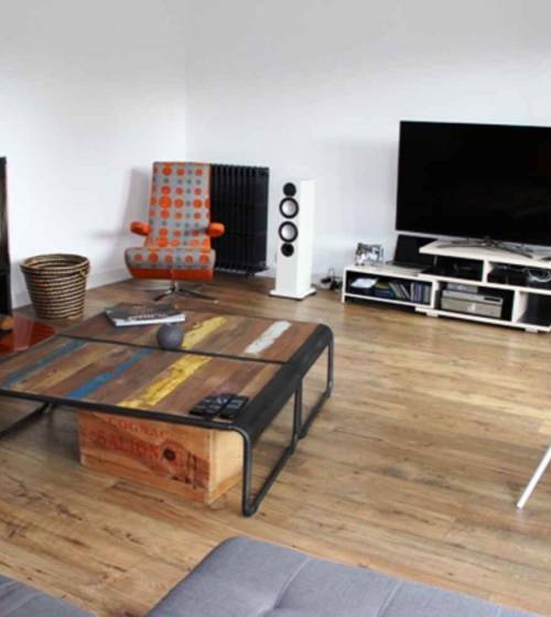 Séjour avec son nouveau poêle