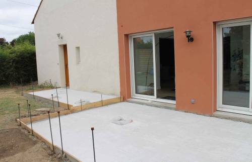 Travaux en cours : Réalisation d'une terrasse à Vertou (44)