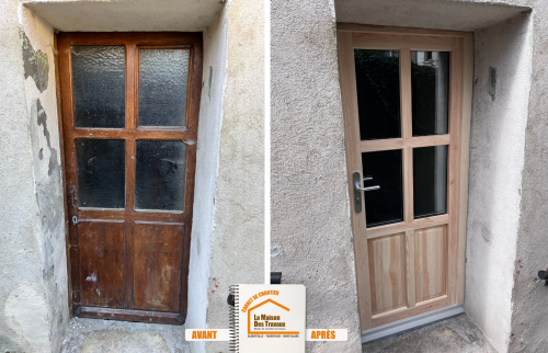  La Maison des Travaux Moûtiers, rénovation porte Moûtiers, porte bois Moûtiers, rénovation menuiserie Moûtiers, porte entrée Moûtiers