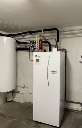 installation intérieure de la pompe à chaleur