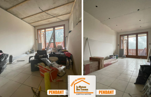 Rénovation studio Champagny-en-Vanoise, Artisan rénovation Savoie, Travaux studio montagne, Studio rénové Champagny, Rénovation complète studio Savoie, Studio alpin rénové,