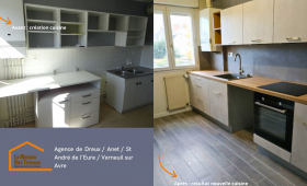 Avant : une cuisine démodée avec un agencement peu pratique. Après : un espace moderne, lumineux et parfaitement optimisé.