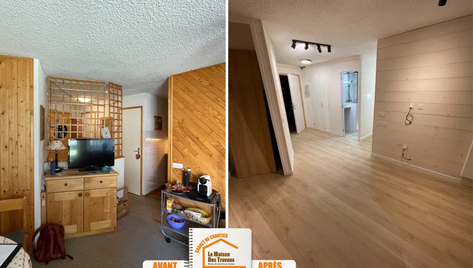 Appartement à neuf Méribel, Travaux de modernisation montagne, Rénovation complète intérieur, Confort et design en montagne