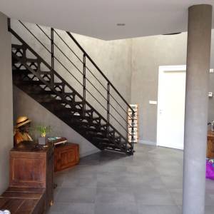 Construction d'une maison originale, Cholet - Entrée et escalier