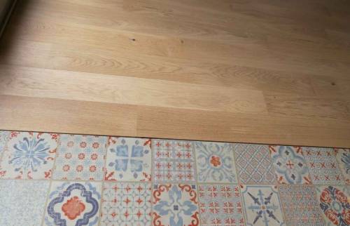 Sol PVC imitation carreaux de ciment - Cléguer (56620)