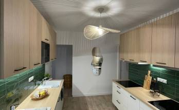 Cuisine aménagée dans une maison rénovée pour le coliving - Montauban 82000