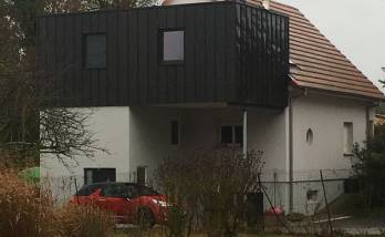 Extension de maison bois et zinc sur pilots près de Crécy-la-Chapelle (77100)
