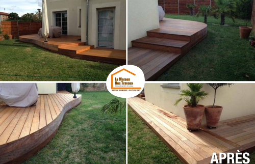 La Maison des Travaux Pays de Gex, création terrasse Léaz, terrasse bois sur mesure, aménagement extérieur Pays de Gex, artisan terrasse pays de gex