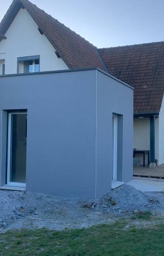 Extension toit plat 1 La Maison des Travaux Rouen.