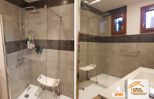 Rénovation salle de bain Mercury, Douche plain-pied PMR, Barre d’appui salle de bain, Financement travaux salle de bain