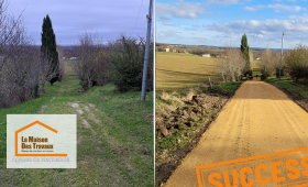 Avant/Après rénovation de chemin à Saint-Caprais-de-Lerm – Création d’un chemin en grave compactée pour un accès stabilisé et durable. 📍 #Travaux #Aménagement
