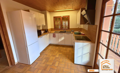 rénovation intérieure chalet, optimisation espace chalet, rénovation cuisine montagne, travaux chalet alpin, la maison des travaux sallanches
