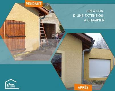 Pendant/après création extension à Champier