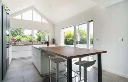 Vue cuisine intérieur - Extension pour réaliser une cuisine au Bignon