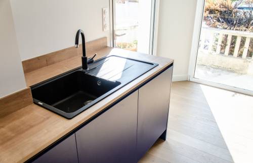 Cuisine bleue et bois