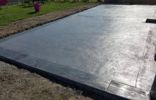 Fondation et coulage dalle pour terrasse en béton imprimé à Villenoy (77124)