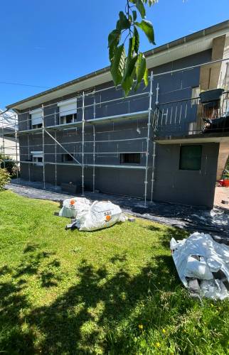 pose de l'isolation thermique par l'extérieur