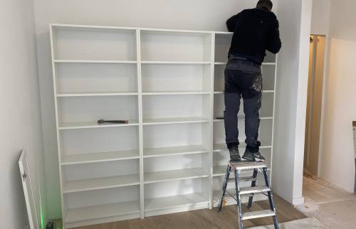 Mise en place des caisson pour la base de la bibliothèque 