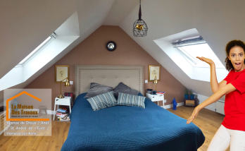 Aménagement de combles entre Anet et Saint-André-de-l’Eure – Transformez vos combles en une chambre cosy et lumineuse avec un aménagement sur mesure.