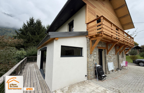 agrandissement maison Haute-Savoie, extension de maison contemporaine, rénovation véranda en extension, artisans extension maison, courtier en travaux sallanches