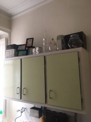 Meubles de cuisine anciens avant travaux de rénovation dans un appartement - Nantes 44