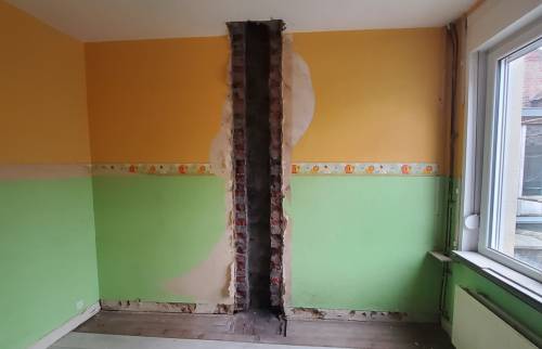 Retrait du conduit de cheminée pour un gain de place à Harnes.