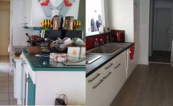 Avant/Après de la rénovation de cuisine en appartement à Douarnenez (29100)