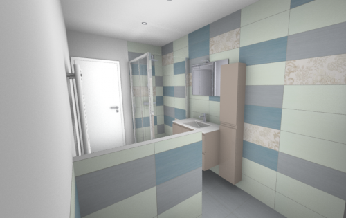 Modélisation 3D de rénovation de salle de bains - Brie-Comte-Robert 77170
