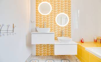 Création d'une salle de bain colorée à Vertou