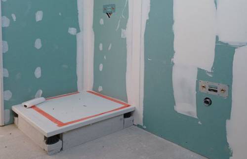 Pose du bac de douche