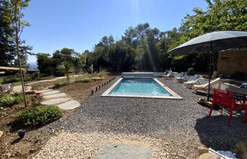 Piscine et parasol 
