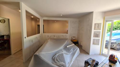 Travaux en cours (vue salon)