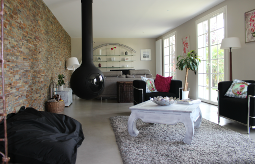 Mur de parement et poêle à granulés - rénovation maison - Vincennes 94300