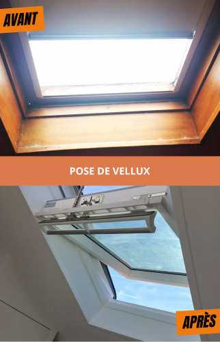 Pose de Velux  sur la mezzanine