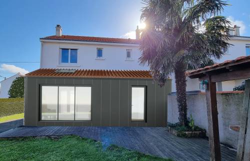 Création d'une extension à Saint-Sébastien-sur-Loire - Vue extérieur nouvelle pièce